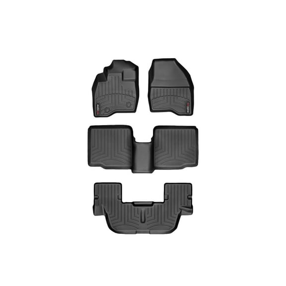 WeatherTech Custom Fit FloorLiners compatible with 2015-2016 Ford Explorer - Complete Set (1st, 2nd, & 3rd Row), Black