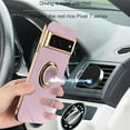 thumbnail image 4 of Compatible with Google Pixel 8 Case with Rotatable Magnetic Ring Holder Kickstand, Soft TPU Plating Rose Gold Electroplated Shockproof Protective Phone Case Cover, 4 of 7
