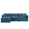 thumbnail image 2 of 103" Chenille Modular Sectional Sofa with Deep and Wide Seat, L Shaped Cloud Couch Set with Double Cushions, 4 Seat Sofa with Movable Ottoman, Oversized Indoor Furniture (Blue), 2 of 11