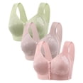 thumbnail image 1 of Diufon 3 Pack Wide Strap Bra for Women Everyday Front Closure Wireless Full Coverage Bras Soft Breathable Bra, 1 of 2