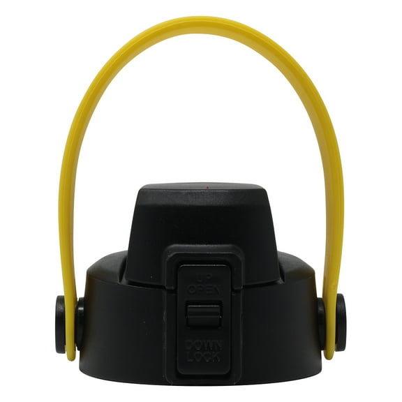 New Redesigned Aquatix 21 ounce FlipTop Bottle Cap with Removable YELLOW Strap Handle