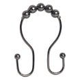 thumbnail image 2 of Fairnull 12Pcs Shower Curtain Hook Dual Hooks Good Balance Strong Bearing Capacity Roller Ball Smooth Sliding Curtain Hook Ring Bathroom Supply, 2 of 11