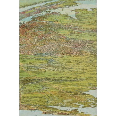 Birds Eye View Bed Poetose Notebooks: 1897 Greater New York Birds-Eye-View: A Poetose Notebook / Journal / Diary (100 pages/50 sheets) (Paperback) ()