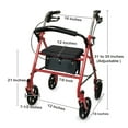 thumbnail image 4 of McKesson Red Rollator, Steel Frame Folding Mobility Aid, 300-lb Weight Capacity, 1 Ct, 4 of 6