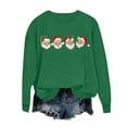 thumbnail image 5 of HOMBOM Womens Green Sweatshirts Christmas Holiday Crewneck Winter Merry Santa Sweatshirt for Ladies Xmas, 5 of 6