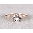 thumbnail image 4 of 1.25 Carat Peach Pink Real Morganite Man made diamond moissanite Engagement Ring Jewelry with 18k Gold Plating, 4 of 6