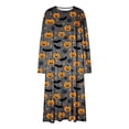 thumbnail image 6 of SELONE Long Nightgowns for Women Long Sleeve Plus Size Halloween Pajamas Dress Pumpkin House Dress Party Nightwear, 6 of 8