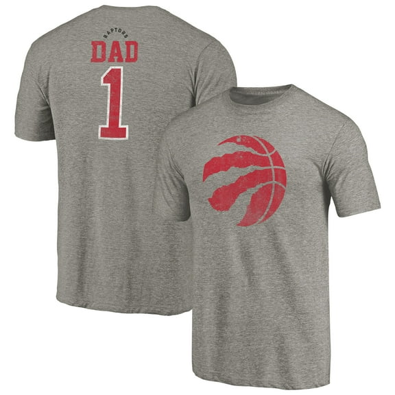 Men's Gray Toronto Raptors Greatest Dad Tri-Blend T-Shirt