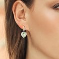 thumbnail image 3 of Gem Stone King Keren Hanan 6.37 Ct Heart Shape 10mm Green Prasiolite 925 Silver and 10K Yellow Gold Lab Grown Diamond Infinity Dangle Earrings, 3 of 3