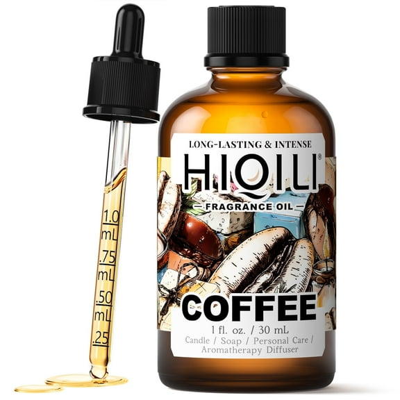HIQILI Coffee Fragrance Oil, 30mL Pure Scented Oil for Refreshing Relax Diffuser Soy Wax Soap Slime