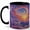 Black, variant on Swirling Sunrise Sky 11oz Ceramic Mug, Dream Cloud Coffee Cup
