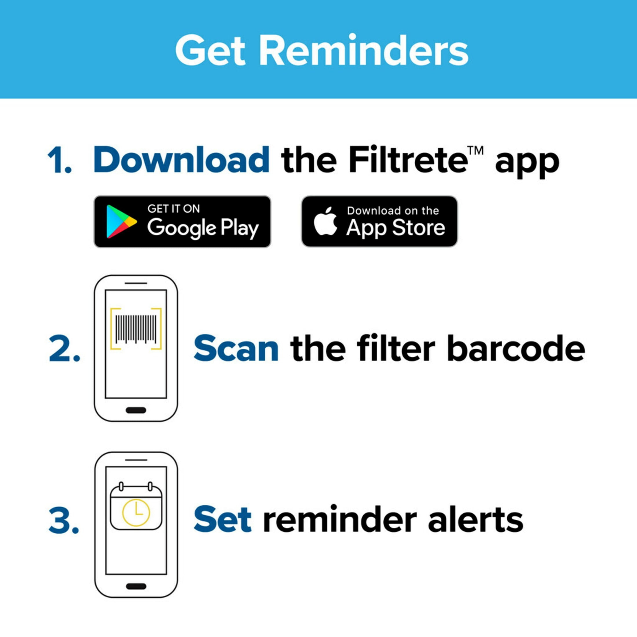 Filtrete by 3M Allergen Reduction + Odor Reduction Air Purifier Filter, Replaces Sizse A/D/H Filters, 2 Pack