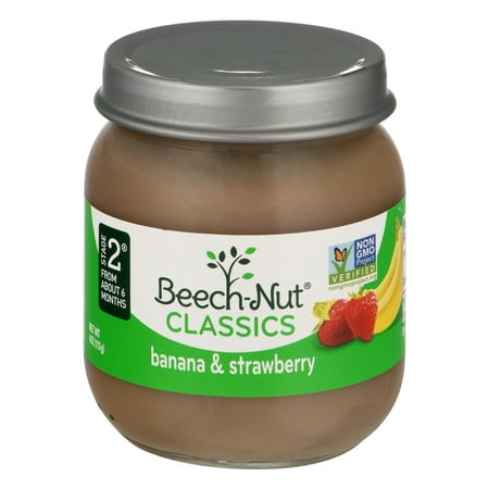 Beech-Nut Classics Stage 2 Chiquita Banana & Strawberry Baby Food, 4 oz, (Pack of 10)