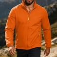 thumbnail image 6 of Men's Lightweight Windbreaker Jackets Long Sleeve Stand Collar Full Zipper Waterproof Rain Coat Outdoor Hiking Jacket, 3XL, 6 of 8