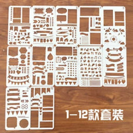 Laser Plastic Stencil - 20pcs DIY Bullet Journal Stencil Set Plastic Planner Drawing Template Diary