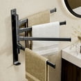 thumbnail image 3 of Swivel Towel Rack, 180 Flexibility, Ventilated Design, Versatile Hanging, Slipless Design, Punch Free Installation For Bathroom And Kitchen, 3 of 8