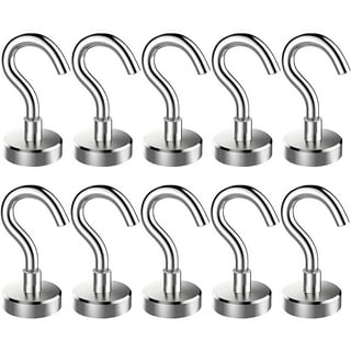 Mavoro Strong Magnetic Hooks for Hanging Coats and Bags. Set of 2 Black  Magnet Hooks Heavy Duty Magnets, Neodymium 52 Rare Earth Magnets. Push Pin