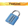 thumbnail image 4 of HUGFEGWE 10 Digit Push Button Combination Padlock Digital Lock for Locker Cabinet Case Drawer,Fixed Gym Cabinet Door Toolbox Padlock Gym Sports School and Employee Lock,Blue 1PCS UA824-6875, 4 of 8