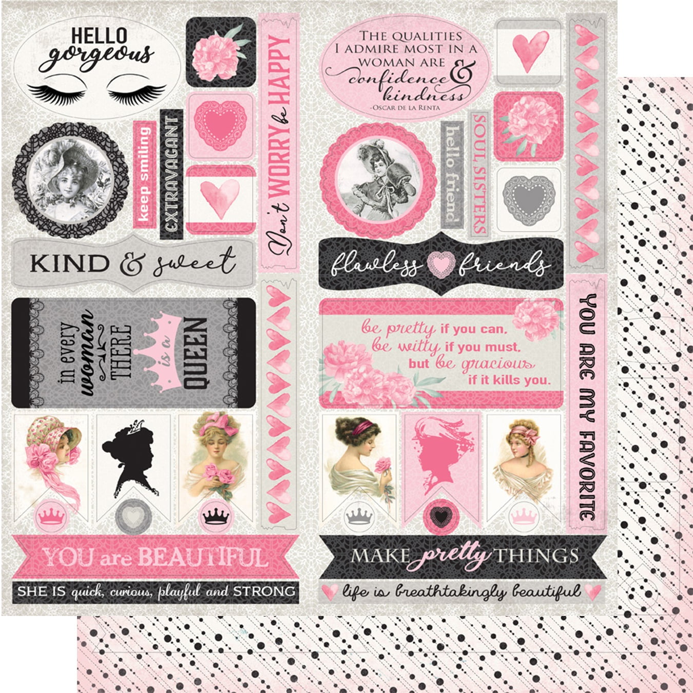 Flawless DoubleSided Cardstock DieCut Sheet 12"X12"Elements