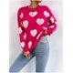thumbnail image 3 of CORIRESHA Women's Love Valentine's Day Casual Round Neck Long Sleeve Pullover Sweater, 3 of 3