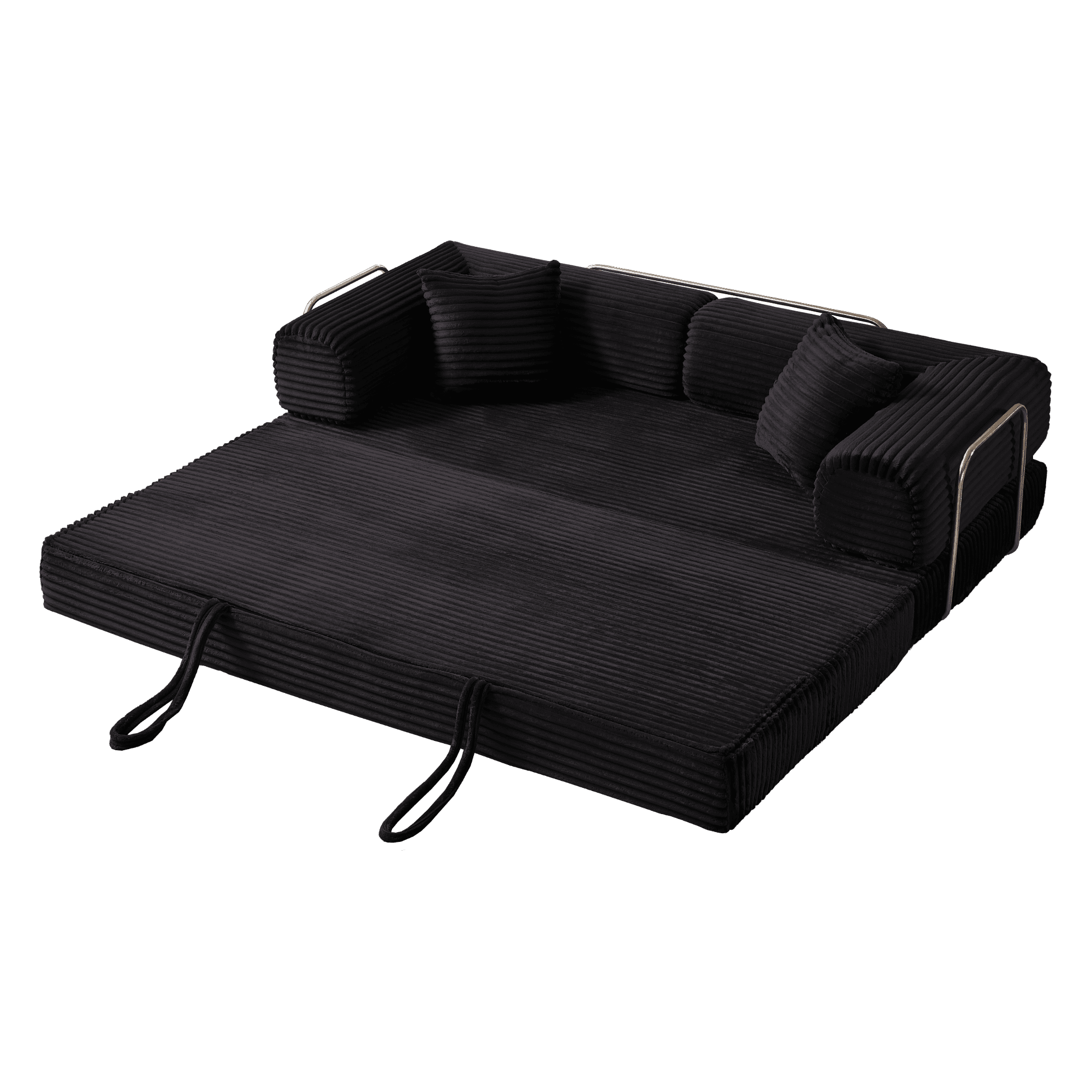 BSHTI 4-in-1 Modular Convertible Sofa Bed – No Assembly Required, Vacuum Compressed, High-Density Foam, Corduroy Fabric, Foldable Floor Couch, Space Saver, for Apartment Dorm Office