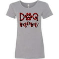thumbnail image 3 of Inktastic Dog Mom with Paw Print in Plaid Women's T-Shirt, 3 of 5