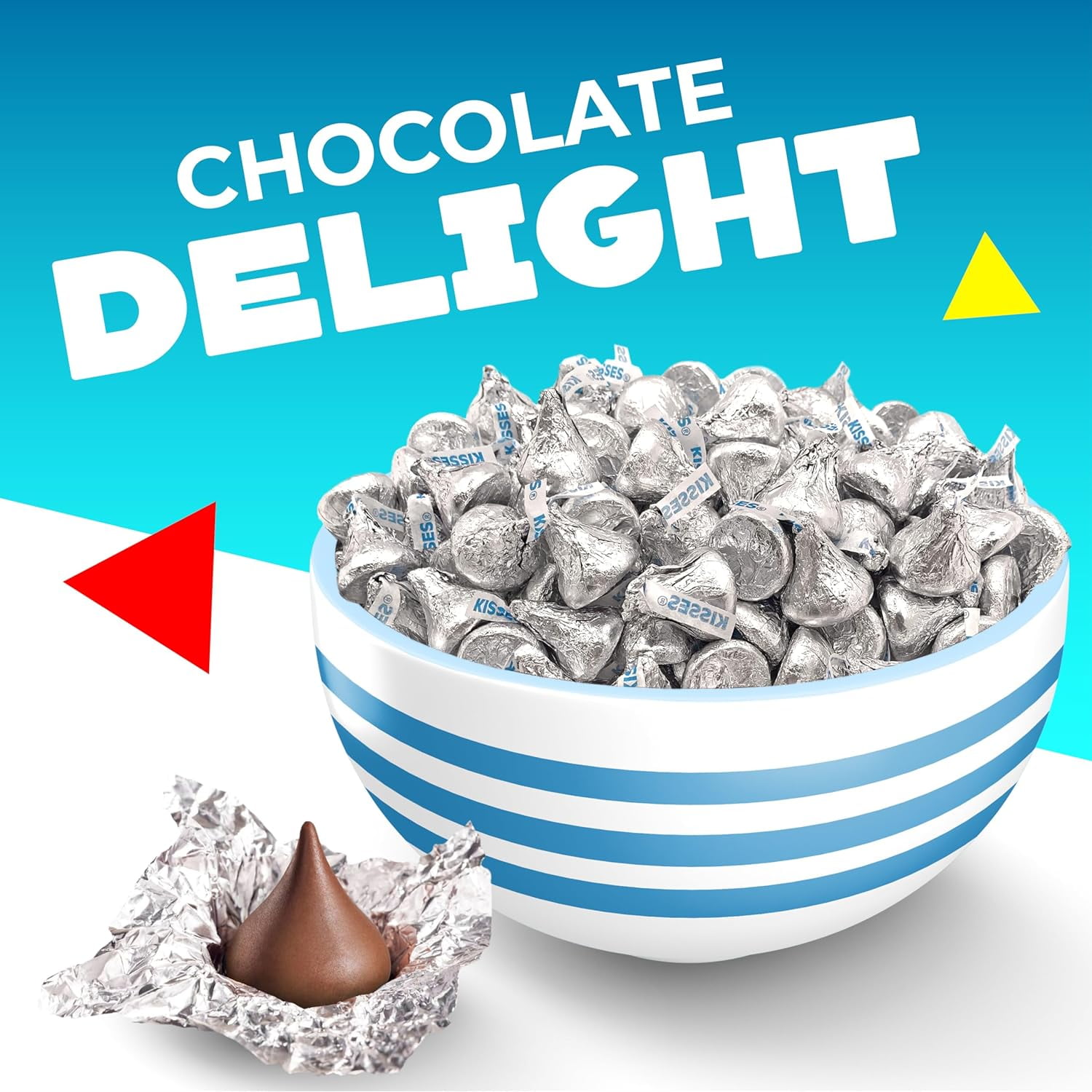 Hershey's Kisses Milk Chocolate Silver Foil Candy, Bulk 5 Pounds Bag