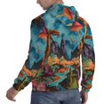 thumbnail image 6 of Wukai Galactic Jungle Dinosaurs Print Men Hoodies Fleece Sweatshirts Long Sleeve Sweaters Pullover Fall Outfits Winter Clothes-Medium, 6 of 7