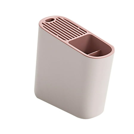 

Cutlery Block Storage Holder for Kitchen Draining Rack Cutter Rest Stand with 3 Cells for Tableware Tabletop