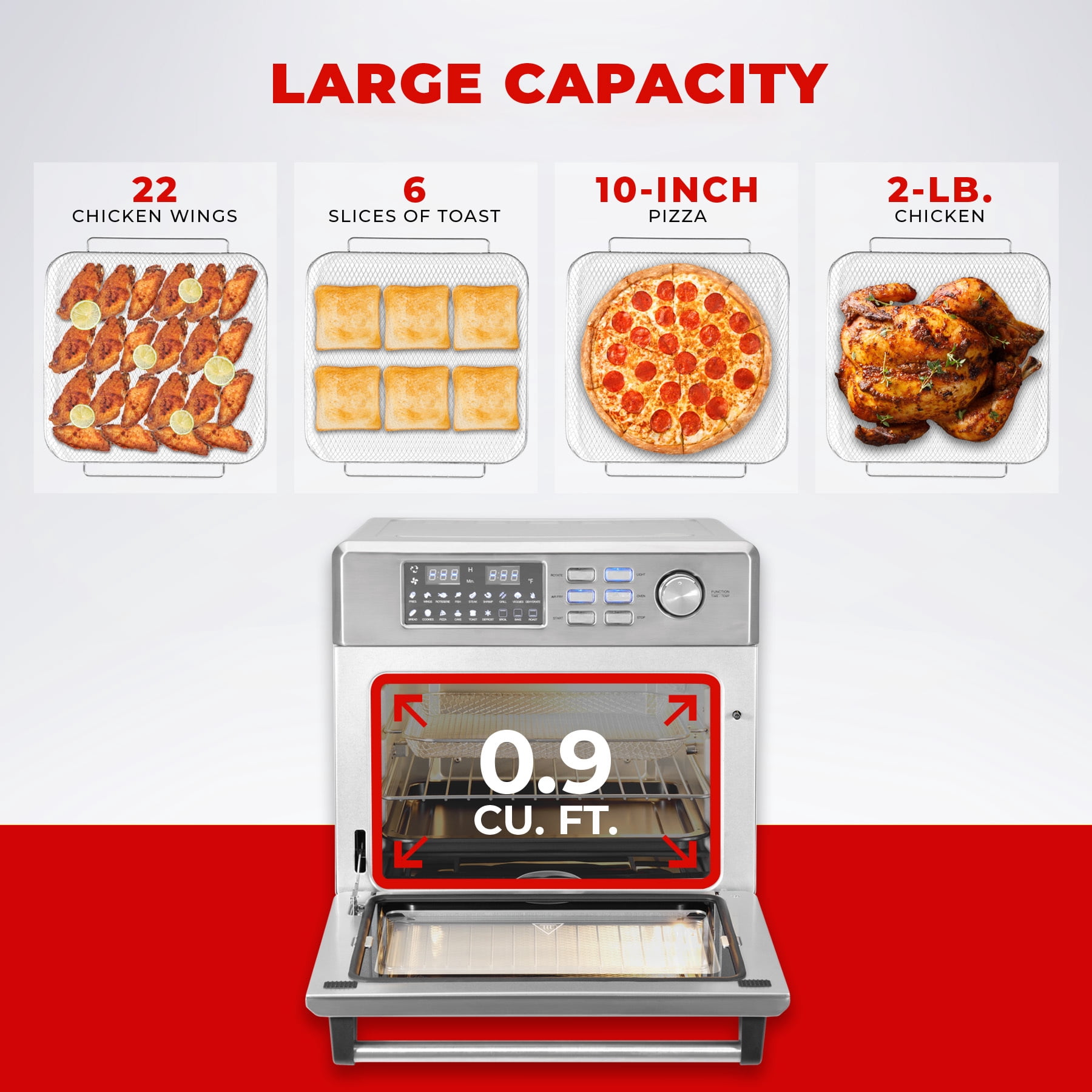 CUCKOO Air Fryer Oven, 18 Menu Modes with 360 Convectional Cooking, Includes 8 Accessories (Silver)