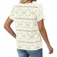 thumbnail image 5 of Hrsba Dressy Blouses for Women ,Ladies Hollow Out Lace Puff Short Sleeve Crewneck CasualTops, 5 of 6
