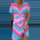 thumbnail image 2 of Vestido ajustado, vestido sexy para mujer, escote en V, estampado de princesa Barbie, moda coreana Y2k, vestidos elegantes para mujer para fiesta 2024, 2 of 5
