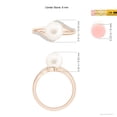 thumbnail image 5 of Angara Freshwater Cultured Pearl Ring with Bypass Shank in 14K Rose Gold for Women | June Birthstone Jewelry for Her, 5 of 8