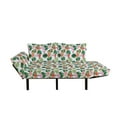 thumbnail image 2 of Tropical Futon Couch, Hipster Theme with Flamingo Birds Monstera Leaves Hawaiian Jungle, Daybed with Metal Frame Upholstered Sofa for Living Dorm, Loveseat, Salmon Pink, by Ambesonne, 2 of 4