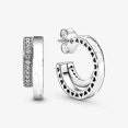 thumbnail image 1 of Double Hoop Earrings Pandora Pure Silver 925 Earrings (without Box), 1 of 2