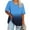 Blue summer tops for women, variant on Tee Top for Women Womens Tops Plus Size Loose Fashion Comfy Breathable V Neck Workout Shirts Fashion Gradient Print Short Sleeve Going Out Tops
