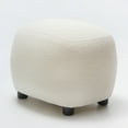 thumbnail image 5 of Round Boucle Upholstered Ottoman Chair, Footstool with Soft Padded Seat, Fully Assembled Modern Sofa Couch Footrest, Extra Seating for Bedroom Entryway, Beige(18.5" D x 23" W x 16.5" H), 5 of 11