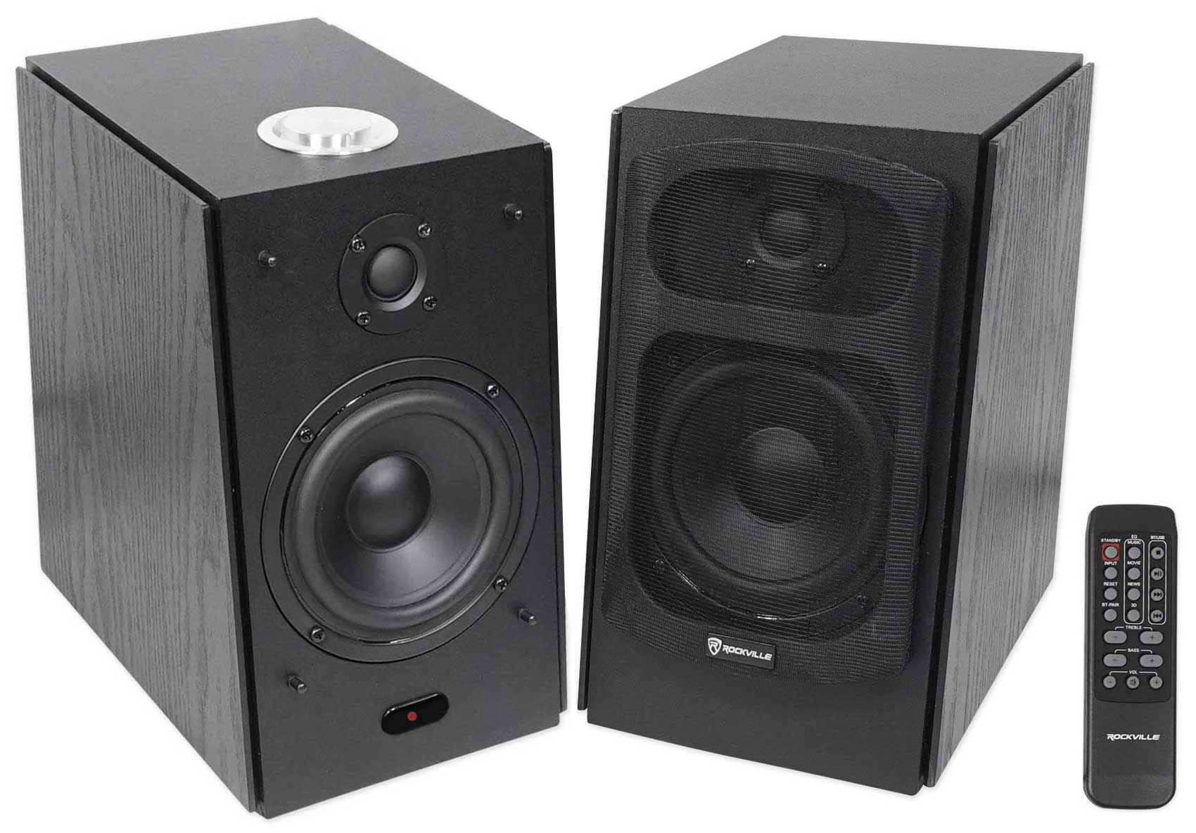 (2) Rockville HD5B 5" Powered Bluetooth Bookshelf Home Theater Speakers+Stands - image 2 of 11