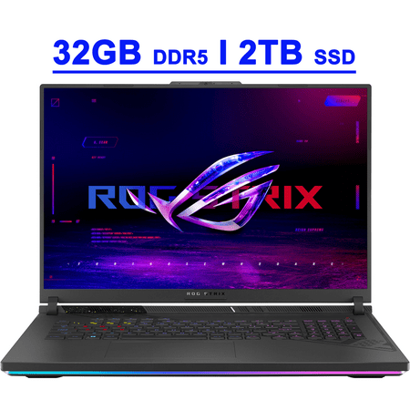 ASUS ROG Strix G18 G814 Premium Gaming Laptop 18" 2.5k 240Hz (500nits, 100% DCI-P3, 3ms) Intel 24-core i9-14900HX 32GB DDR5 2TB SSD GeForce RTX 4060 Graphic Thunderbolt4 RGB Backlit Win11 Black