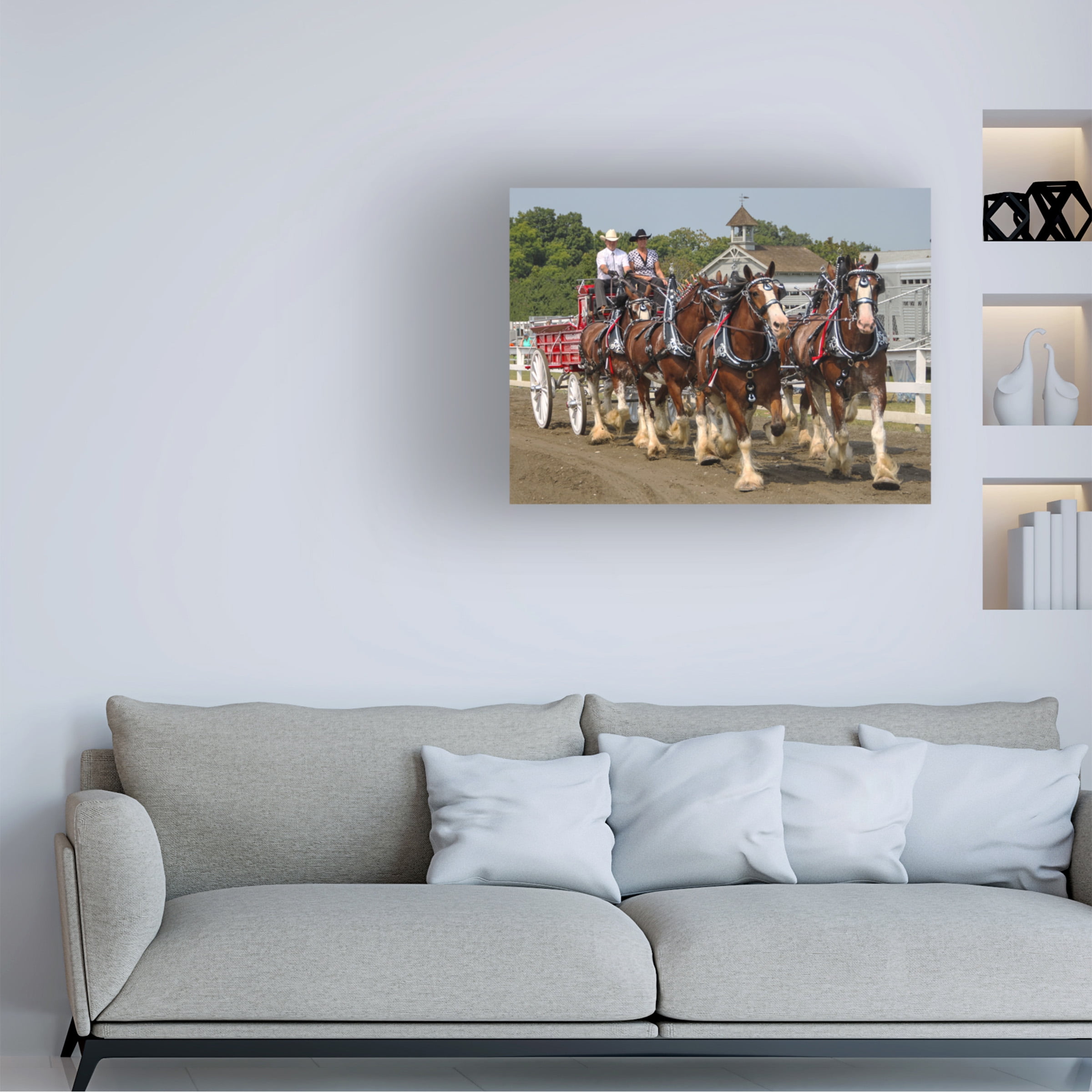 Robert Michaud 'Clydesdale 6 horse Hitch' Canvas Art