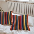 thumbnail image 6 of Throw Pillow Covers 26x26 Inch Set of 2, Rainbow Stripe Waterproof Outdoor Pillow Covers, Boho Minimalist Geometric Line Decorative Cushion Pillowcases for Couch, Sofa, Bed, Garden, Patio, 6 of 9