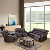 Ainehome3 Pieces Faux Leather Reclining Configurable Living Room Set