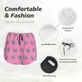 thumbnail image 5 of Workout Shorts for Women - Dog Boston Terrier pink cute 2 in 1 with Pocket Double Layer Shorts Elastic Athletic Gym Shorts, 5 of 7