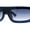 Blue - Smoke, variant on Retro Shield Narrow Rectangle Flat Top Plastic Sunglasses All Black