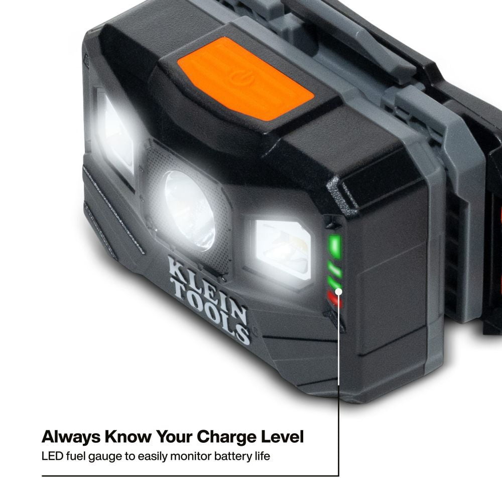 Klein Tools Rechargeable Headlamp With Strap 400 Lumen All-Day Runtime Auto-Off