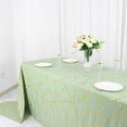 thumbnail image 4 of BalsaCircle 90" x 156" Sage Green Gold Metallic Geometric Design Polyester Rectangle Tablecloth, 4 of 8