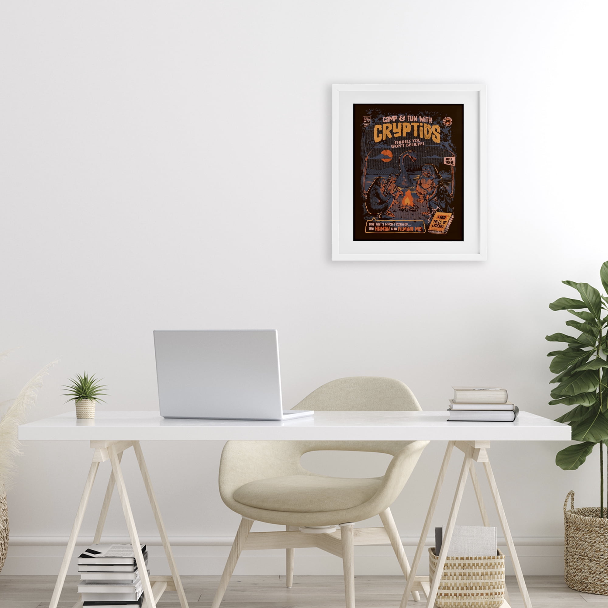 Stupell Industries Cryptid Camp Humor White Framed Print Under Glass, design by EduEly Designs