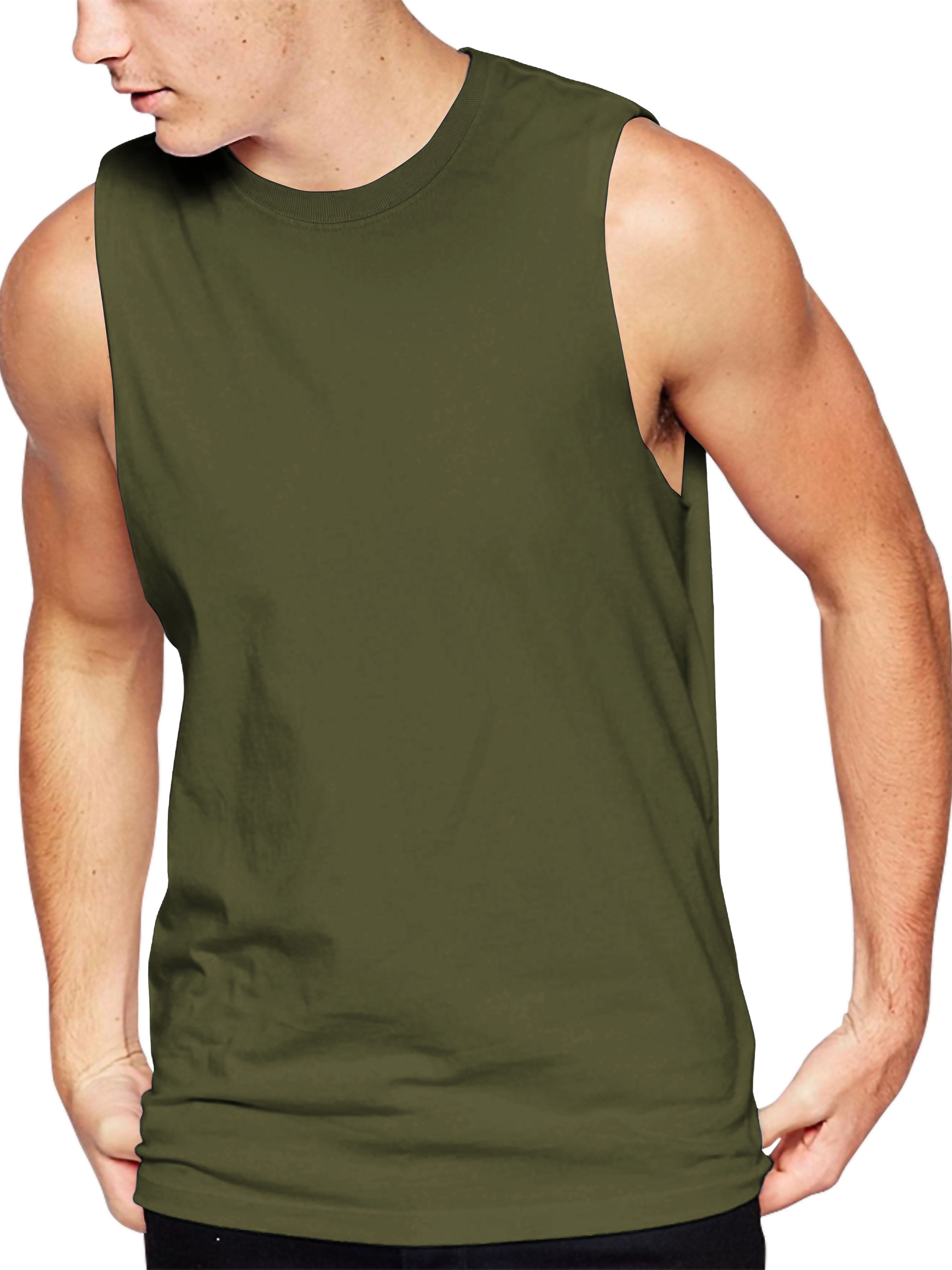 Hat and Beyond Men's Customizable Lightweight Plain Blank Sleeveless Jersey TShirt For Custom