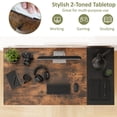 thumbnail image 5 of 48" Industrial Computer Desk with Storage Shelves & 2 Fabric Drawers , Home Office Desk Study Writing Desk,Rustic Brown, 5 of 9