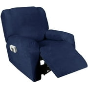 Golden linens One Piece Recliner Chair Cover, Fabric Stretch 4 Way Furniture Slipcovers with Remote Pocket, Furniture Protector, Fit Most Recliner Chairs, #JOLAN Navy Blue